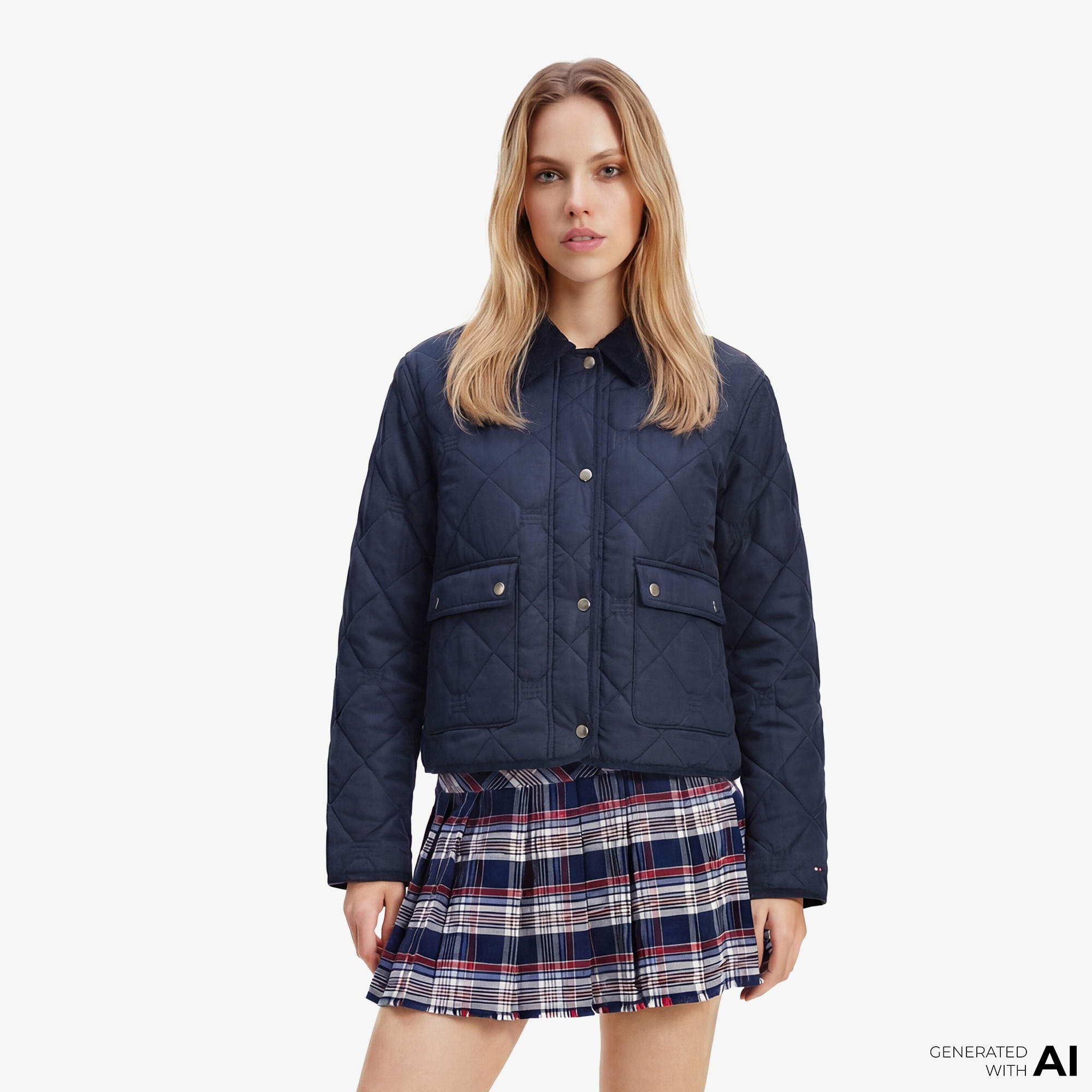 Tommy Hilfiger Padded Quilting Kadın Lacivert Ceket