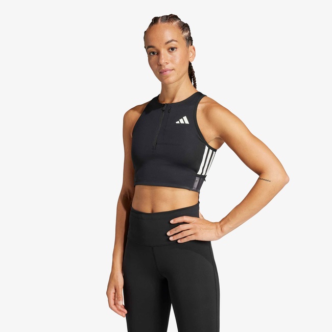  adidas Adizero Crop Kadın Siyah Kısa Kollu Atlet