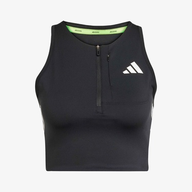  adidas Adizero Crop Kadın Siyah Kısa Kollu Atlet