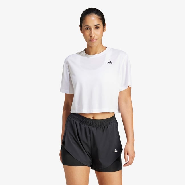  adidas Train Essentials Boxy Workout Kadın Beyaz Crop T-Shirt