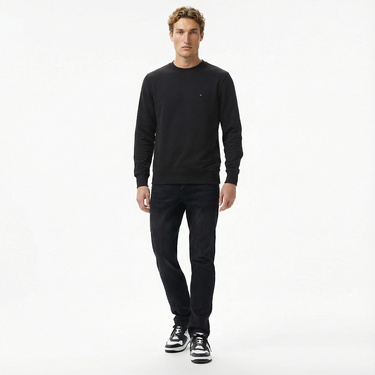  Tommy Hilfiger Core Essentials Erkek Siyah Sweatshirt