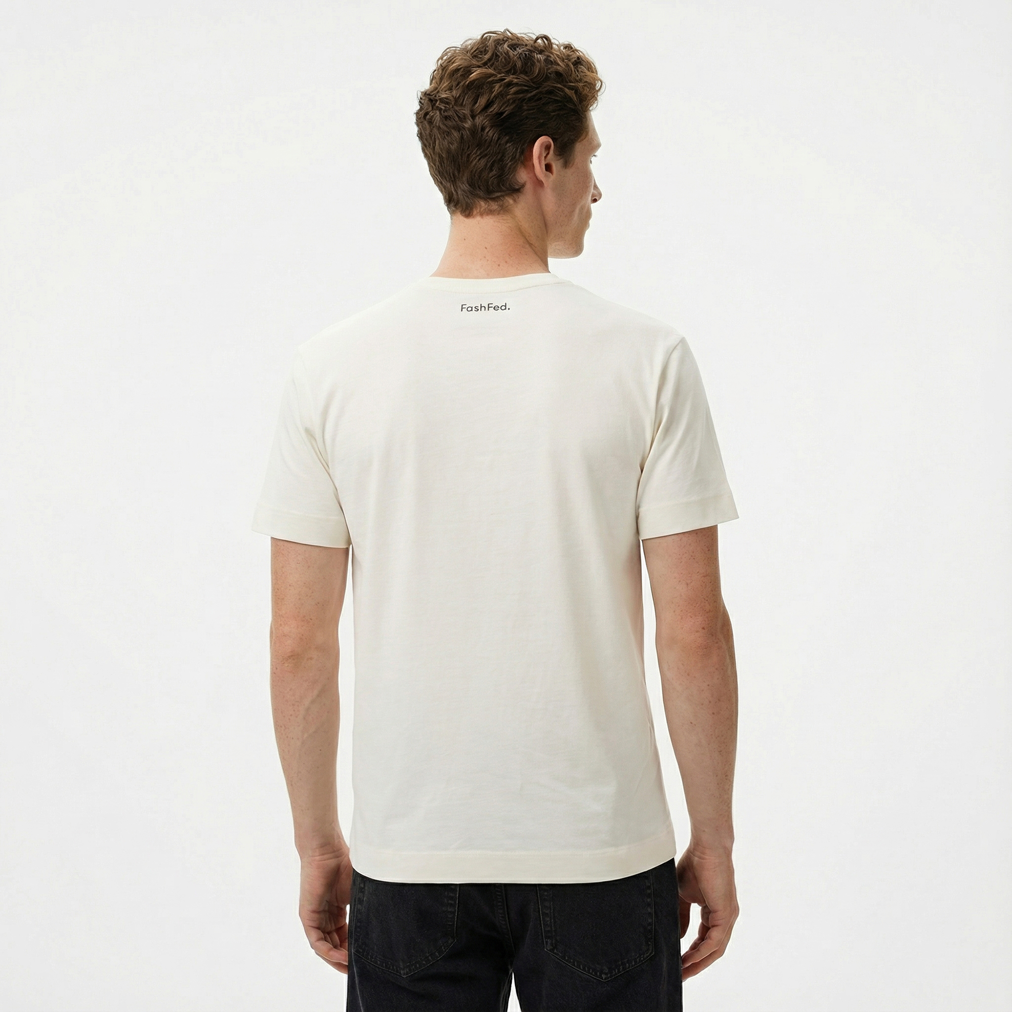  FashFed Unisex Bej T-Shirt