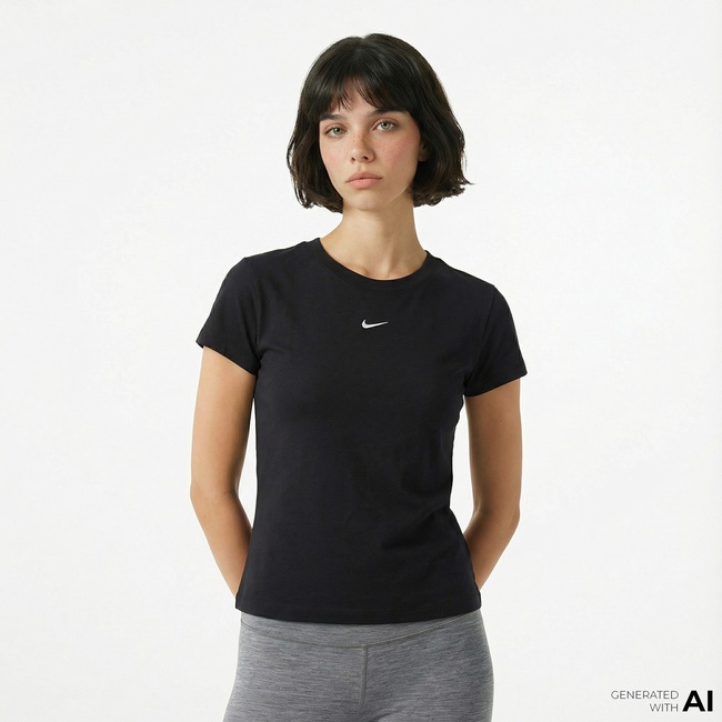  Nike Sportswear Chill Knit Kadın Siyah T-Shirt