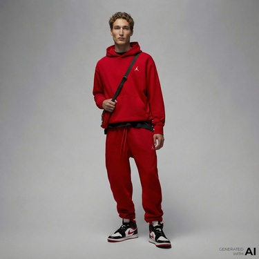  Jordan Brooklyn Fleece Erkek Kırmızı Eşofman Altı