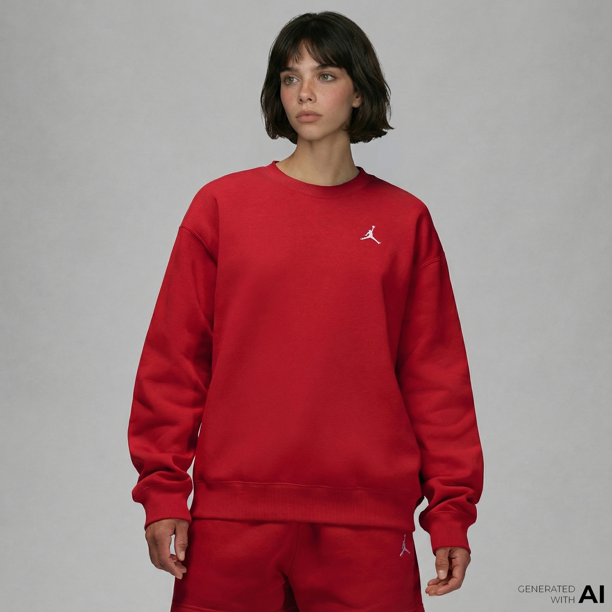 Jordan Brooklyn Fleece Kadın Kırmızı Sweatshirt