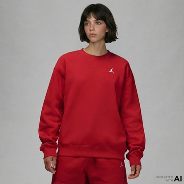  Jordan Brooklyn Fleece Kadın Kırmızı Sweatshirt