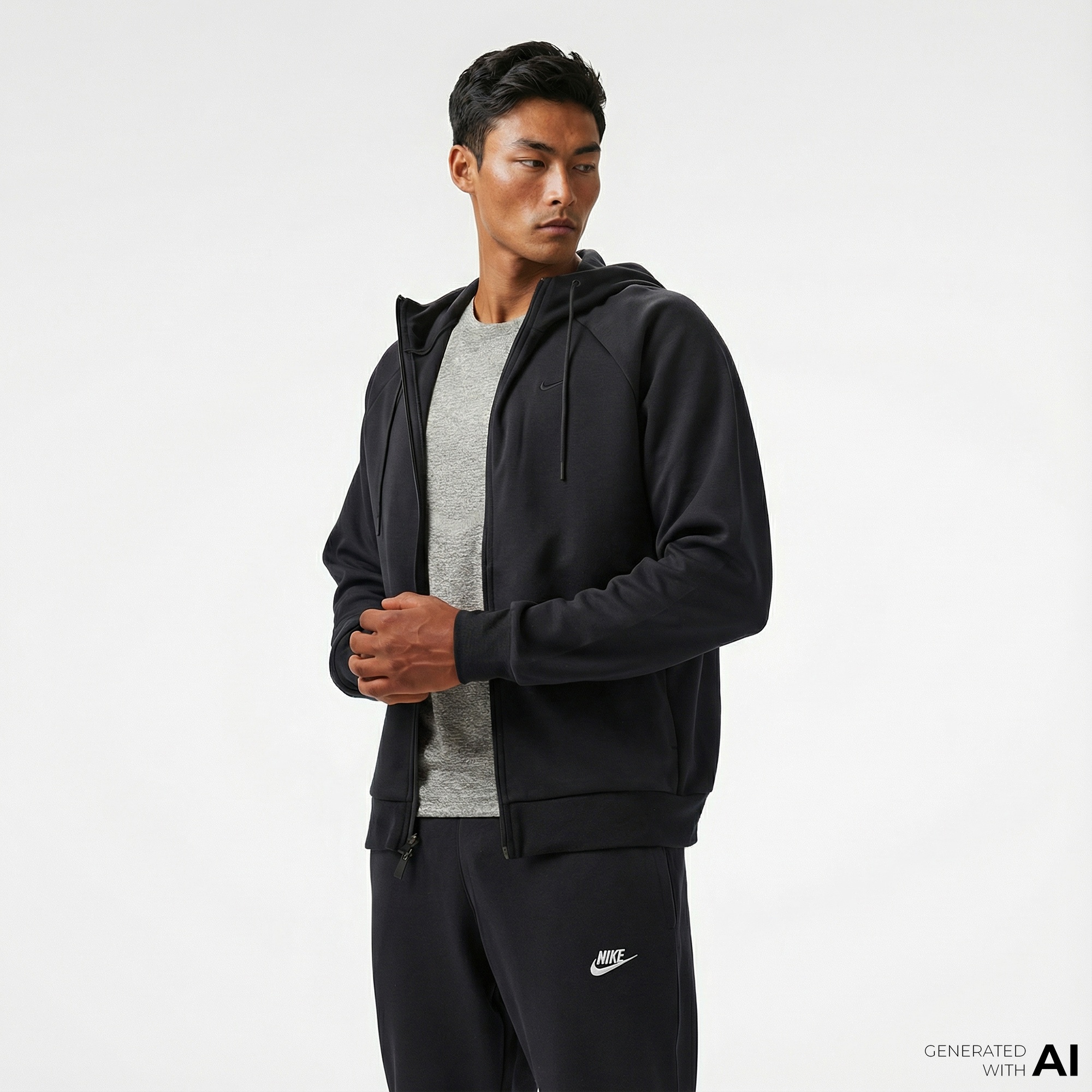 Nike Dri-Fit Primary Fleece Erkek Siyah Hoodie