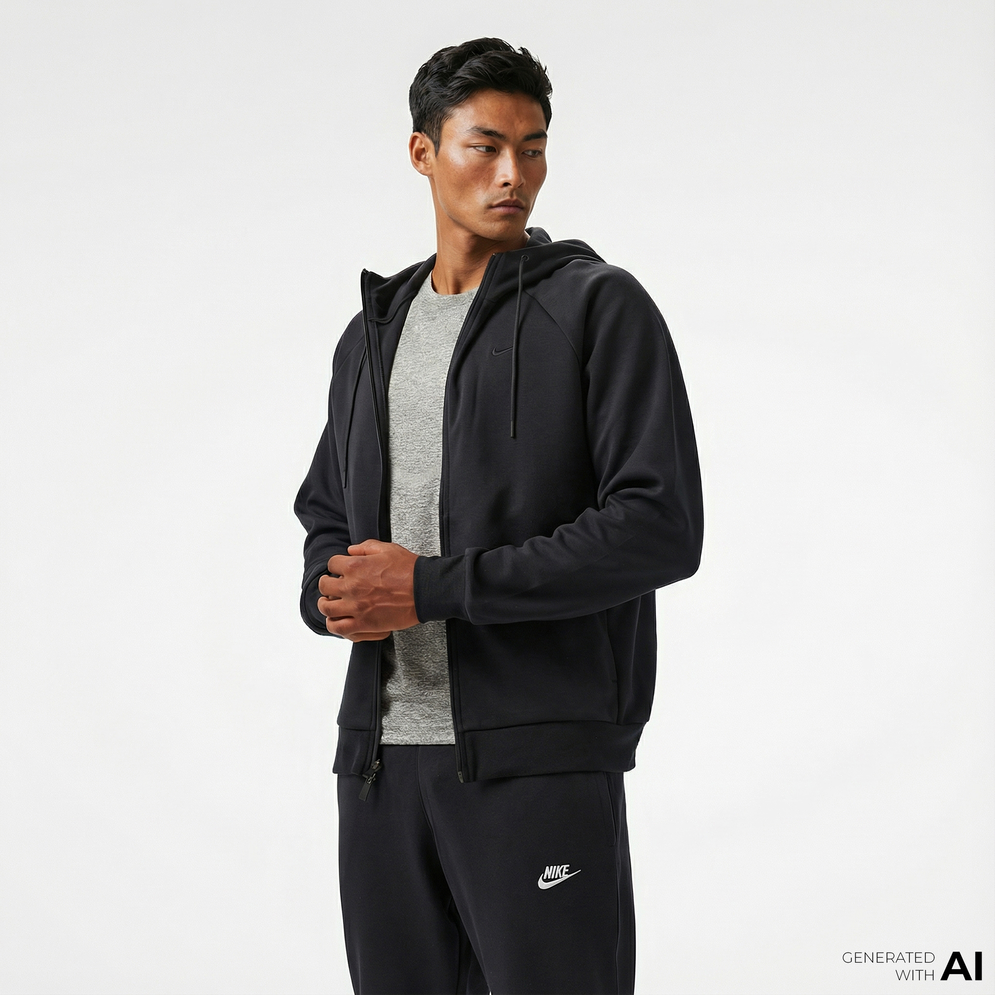  Nike Dri-Fit Primary Fleece Erkek Siyah Hoodie