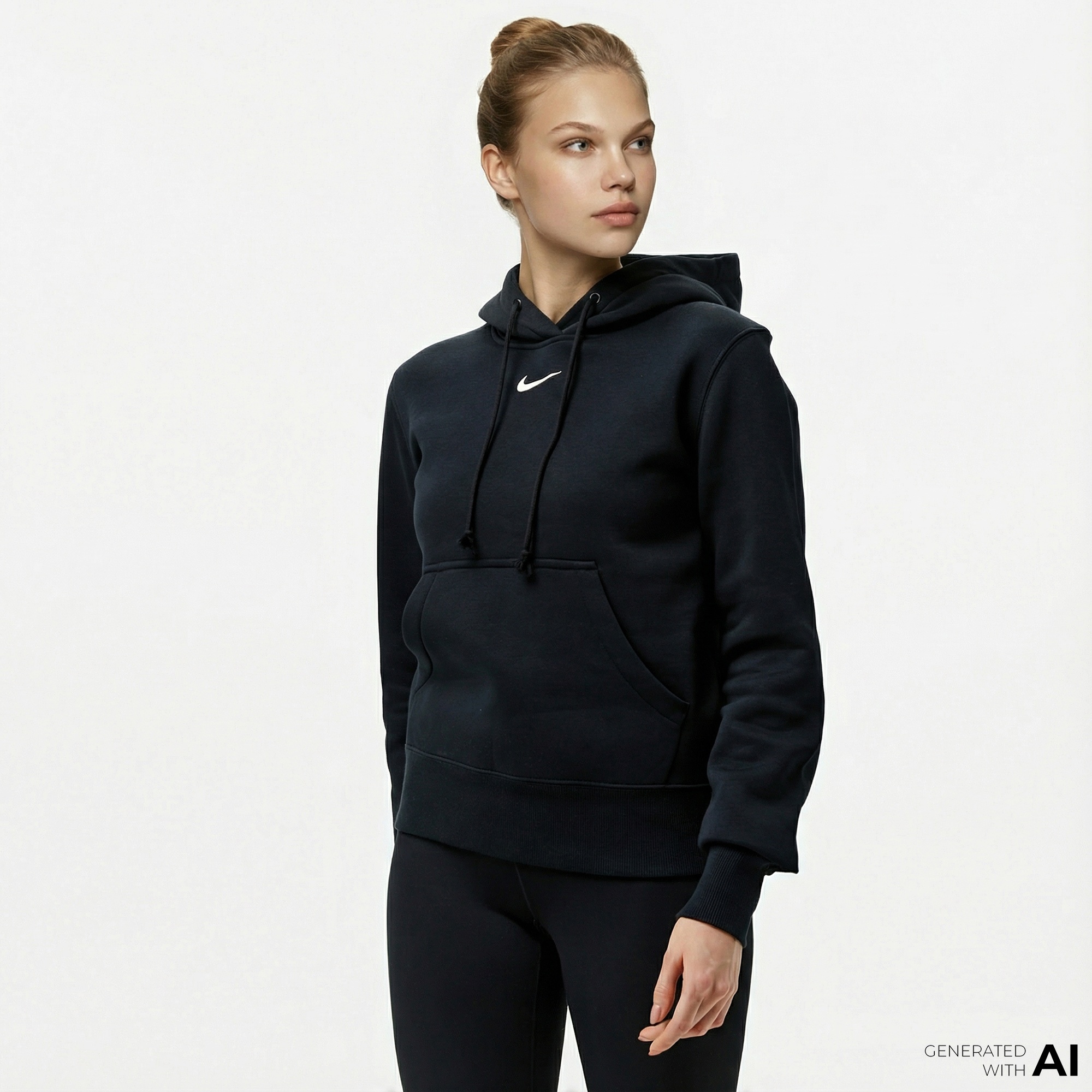 Nike Sportswear Phoenix Fleece Kadın Siyah Kapüşonlu Hoodie