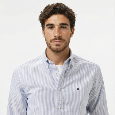  Tommy Hilfiger Core Essentials Erkek Mavi Gömlek