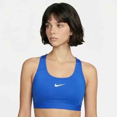  Nike Swoosh Medium Support Kadın Mavi Bra