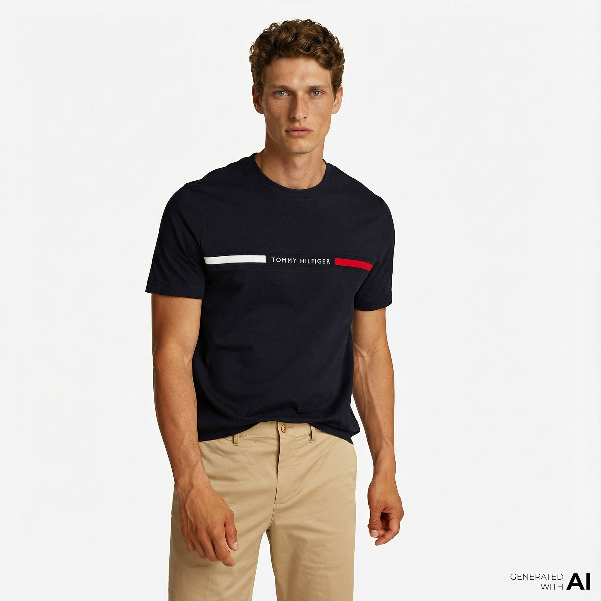  Tommy Hilfiger Brand Love Erkek Lacivert T-Shirt