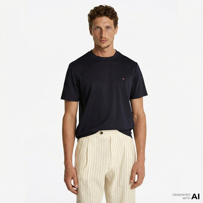  Tommy Hilfiger Elevated Essentials Erkek Lacivert T-Shirt