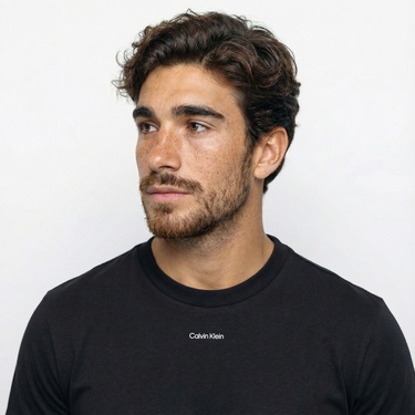  Calvin Klein Nano Logo İnterlo Erkek Siyah T-Shirt