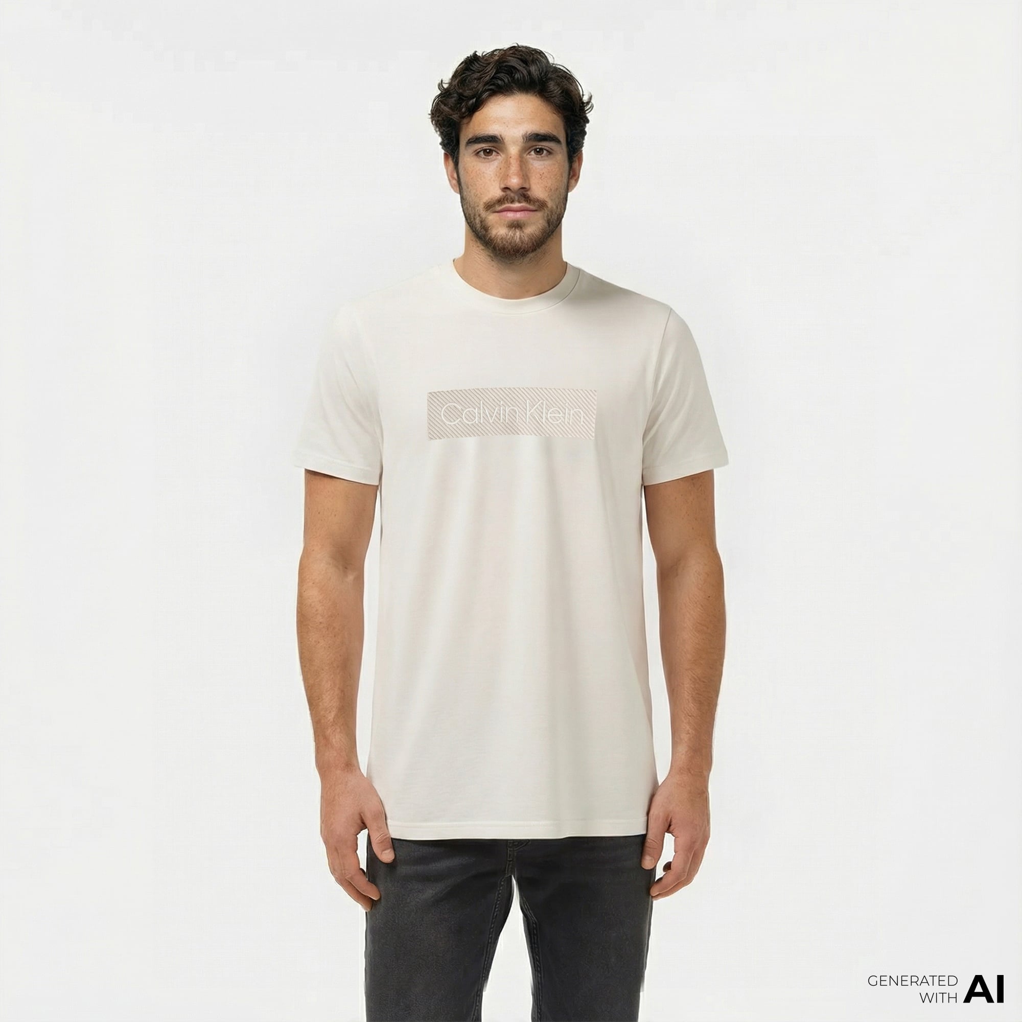  Calvin Klein Erkek Beyaz T-Shirt
