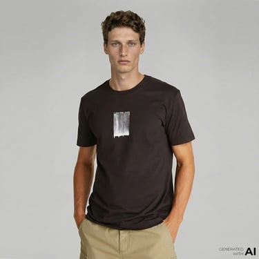  Calvin Klein Brush Stroke Graphic Erkek Siyah T-Shirt