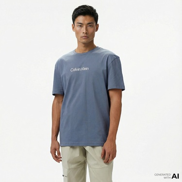  Calvin Klein Hero Logo Comfort Erkek Mavi T-Shirt