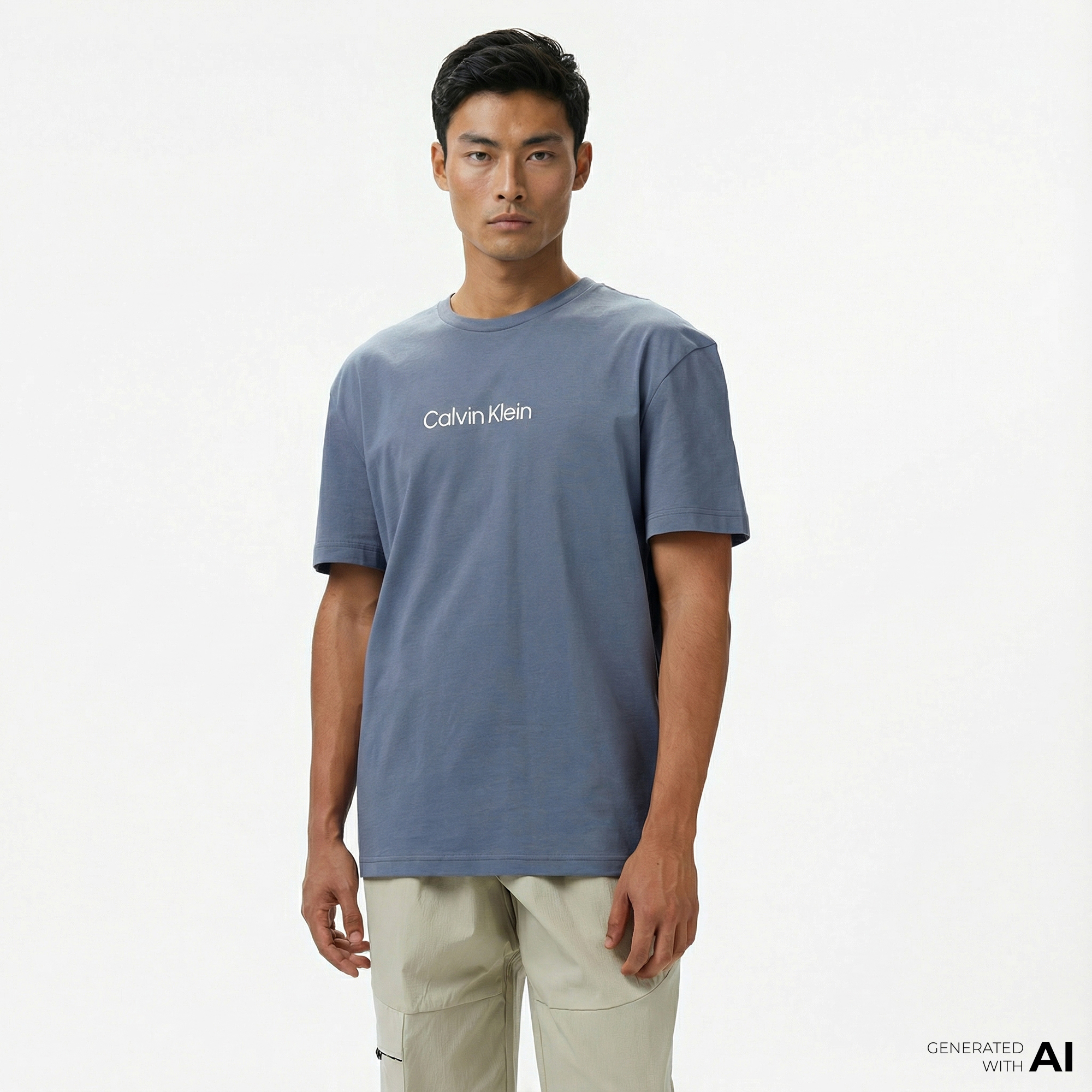  Calvin Klein Hero Logo Comfort Erkek Mavi T-Shirt