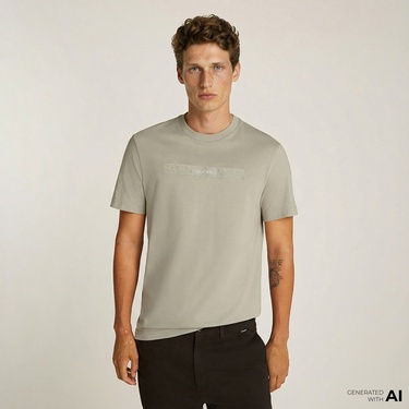 Calvin Klein Erkek Bej T-Shirt