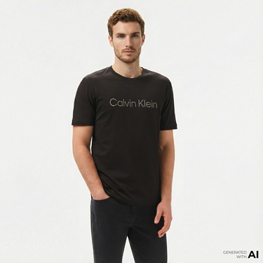  Calvin Klein Logo Erkek Siyah T-Shirt