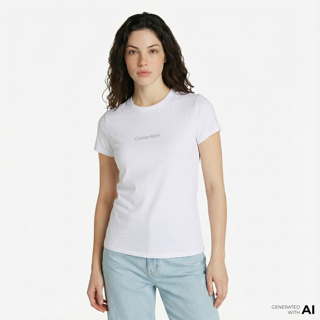  Calvin Klein Kadın Beyaz T-Shirt