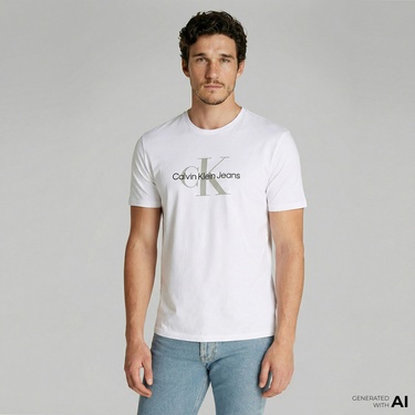  Calvin Klein Hero Monologo Erkek Beyaz T-Shirt