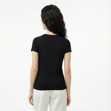  Calvin Klein Slim Kadın Siyah T-Shirt