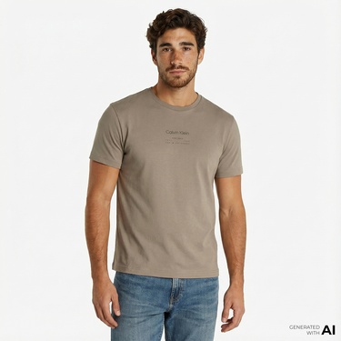  Calvin Klein Erkek Gri T-Shirt
