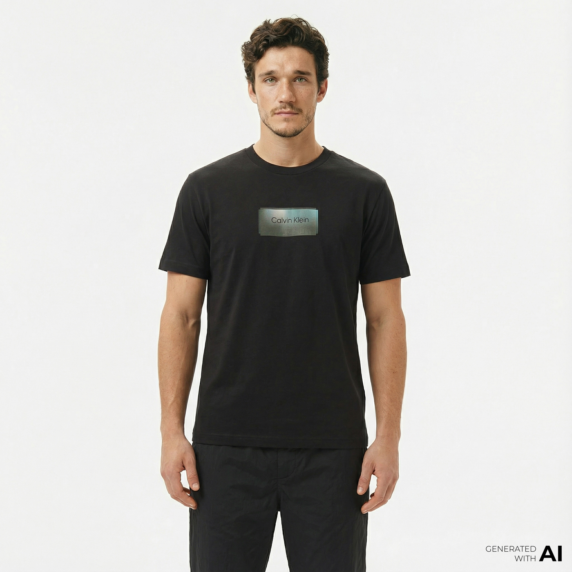  Calvin Klein Logo Erkek Siyah T-Shirt