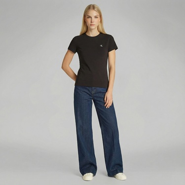  Calvin Klein Graphic Slim Kadın Siyah T-Shirt