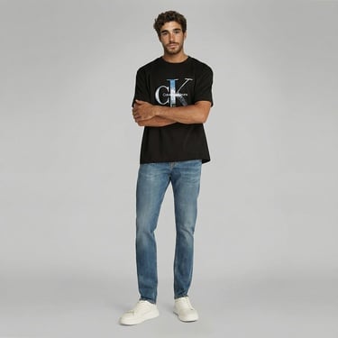  Calvin Klein Photo Monogram Erkek Siyah T-Shirt