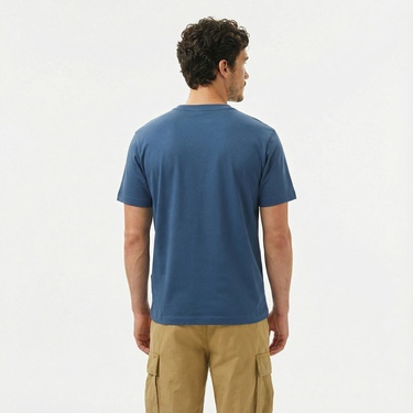  Calvin Klein Logo Erkek Mavi T-Shirt
