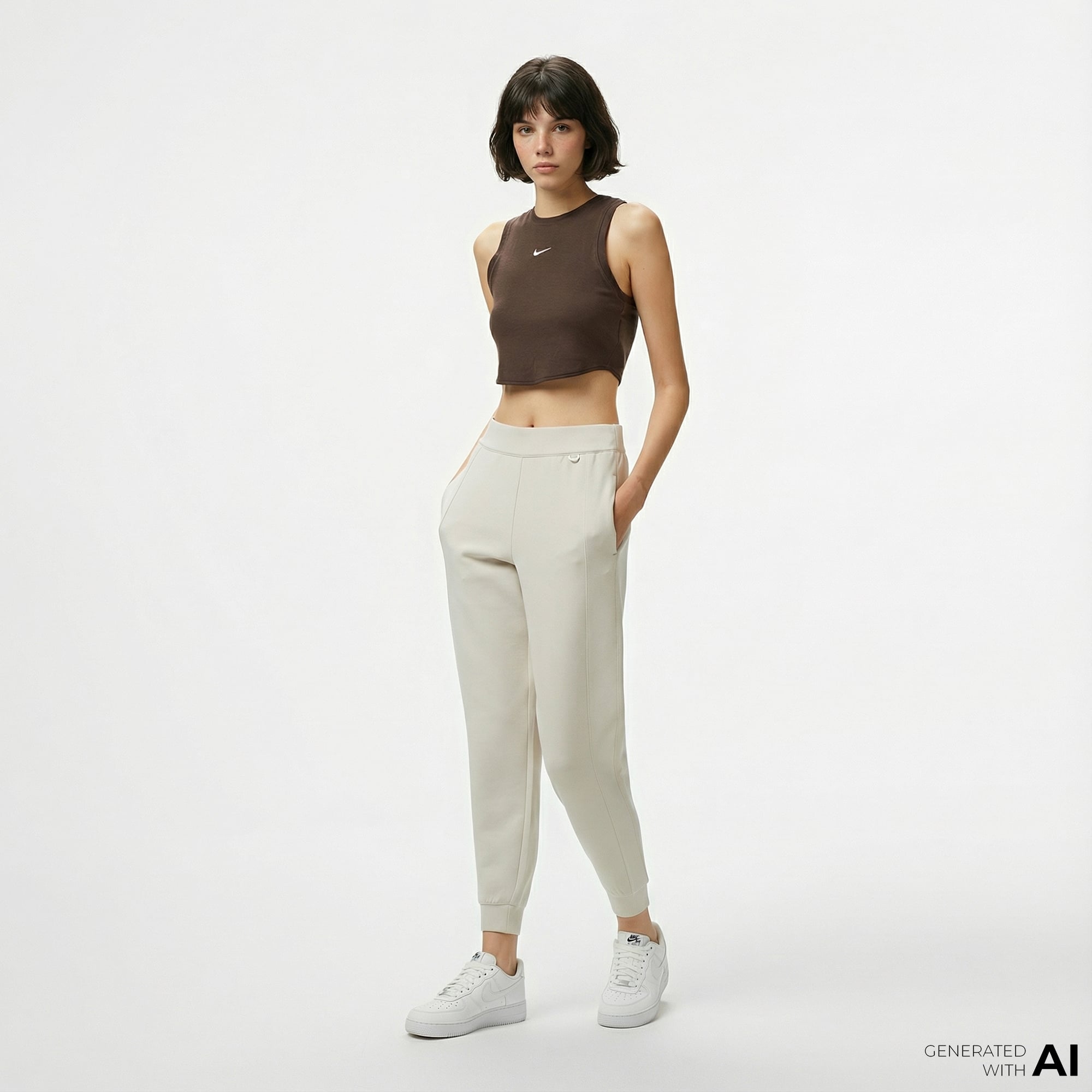  Nike Dri-Fit Jogger Kadın Bej Eşofman Altı