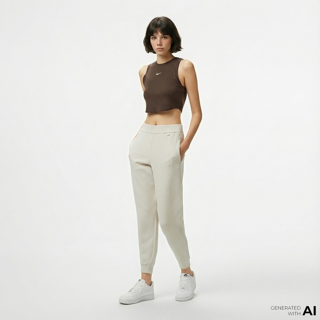  Nike Dri-Fit Jogger Kadın Bej Eşofman Altı