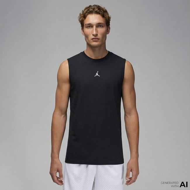  Jordan Dri-Fit Sport Erkek Siyah Kolsuz T-Shirt