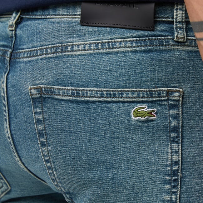  Lacoste Erkek Slim Fit Mavi Jean Pantolon