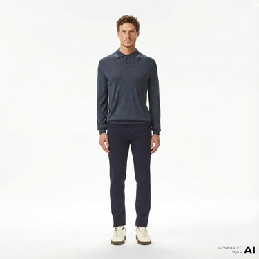  Lacoste Erkek Slim Fit Lacivert Jean Pantolon