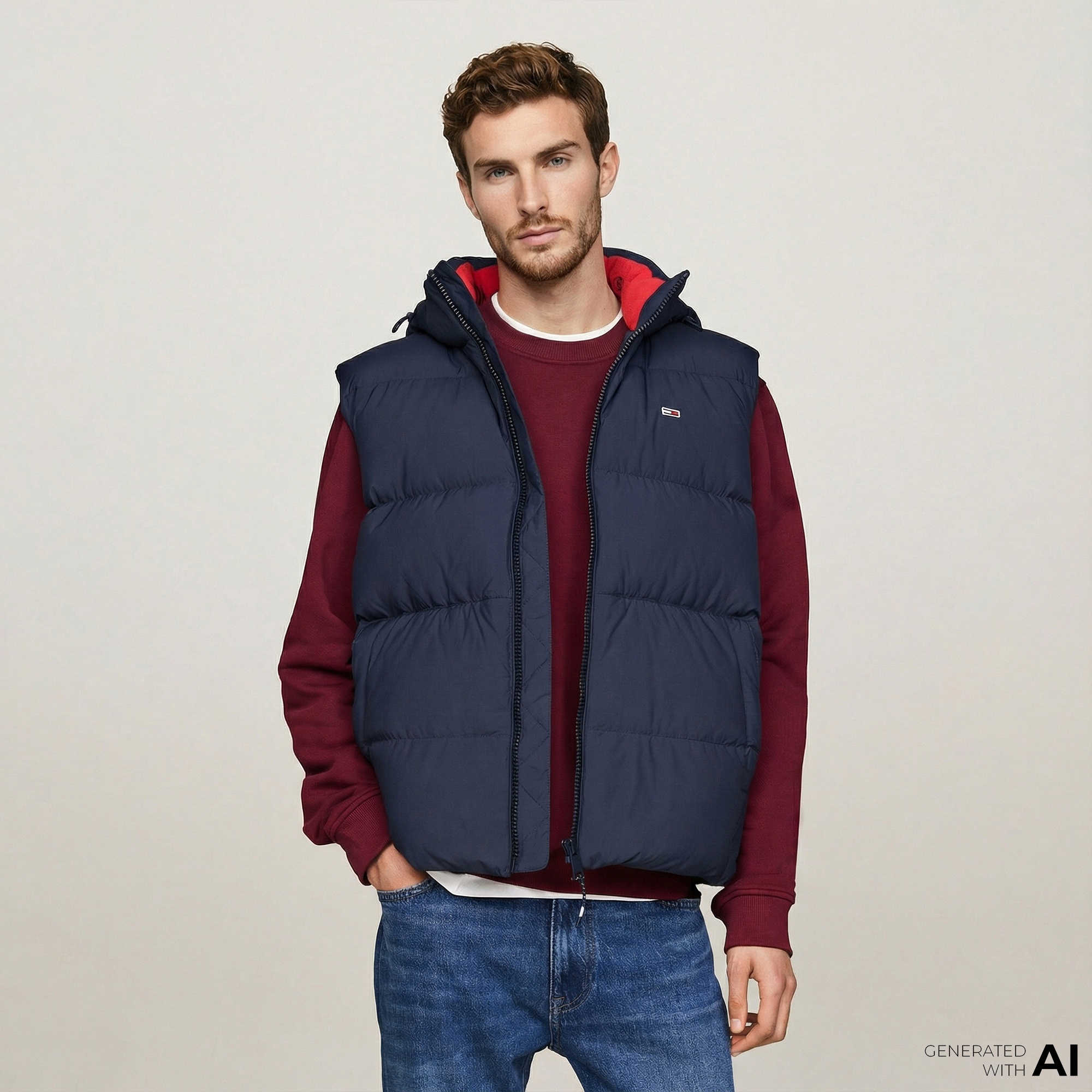 Tommy Jeans Erkek Lacivert Puffer Yelek