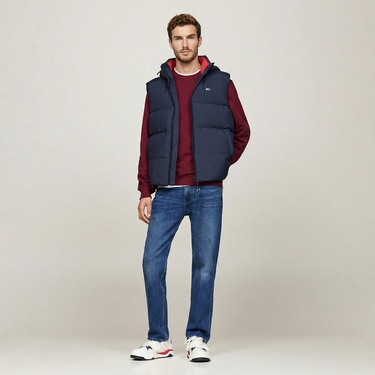  Tommy Jeans Erkek Lacivert Puffer Yelek