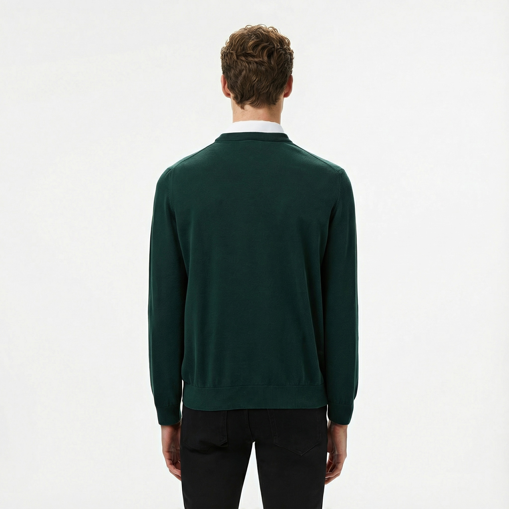 Lacoste Erkek Regular Fit Bisiklet Yaka Koyu Yeşil Kazak