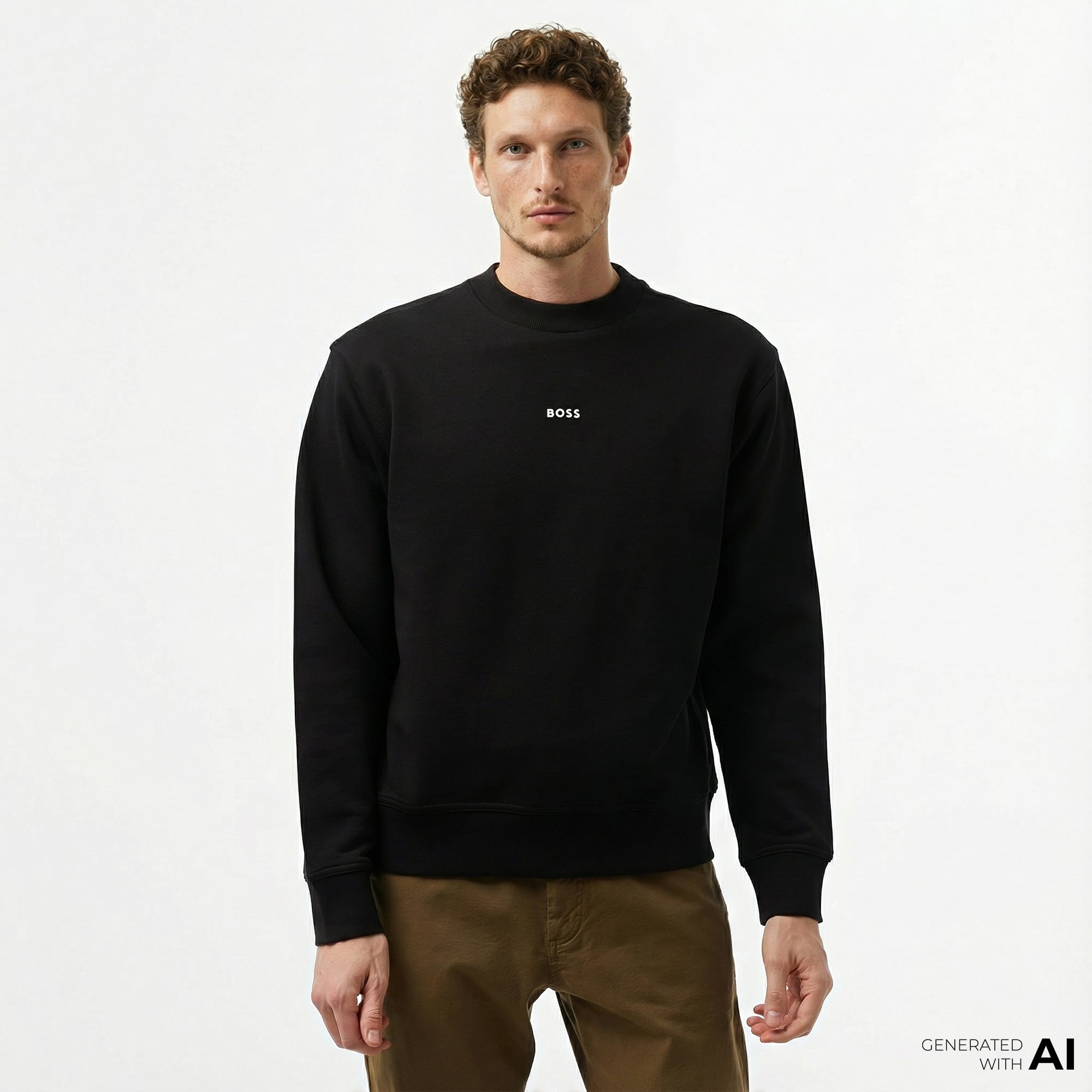  Boss Erkek Siyah Sweatshirt