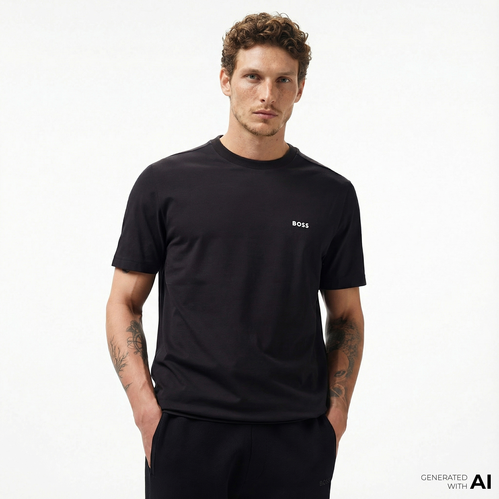  Boss Erkek Siyah T-Shirt