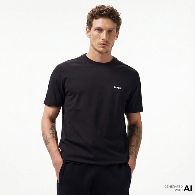  Boss Erkek Siyah T-Shirt