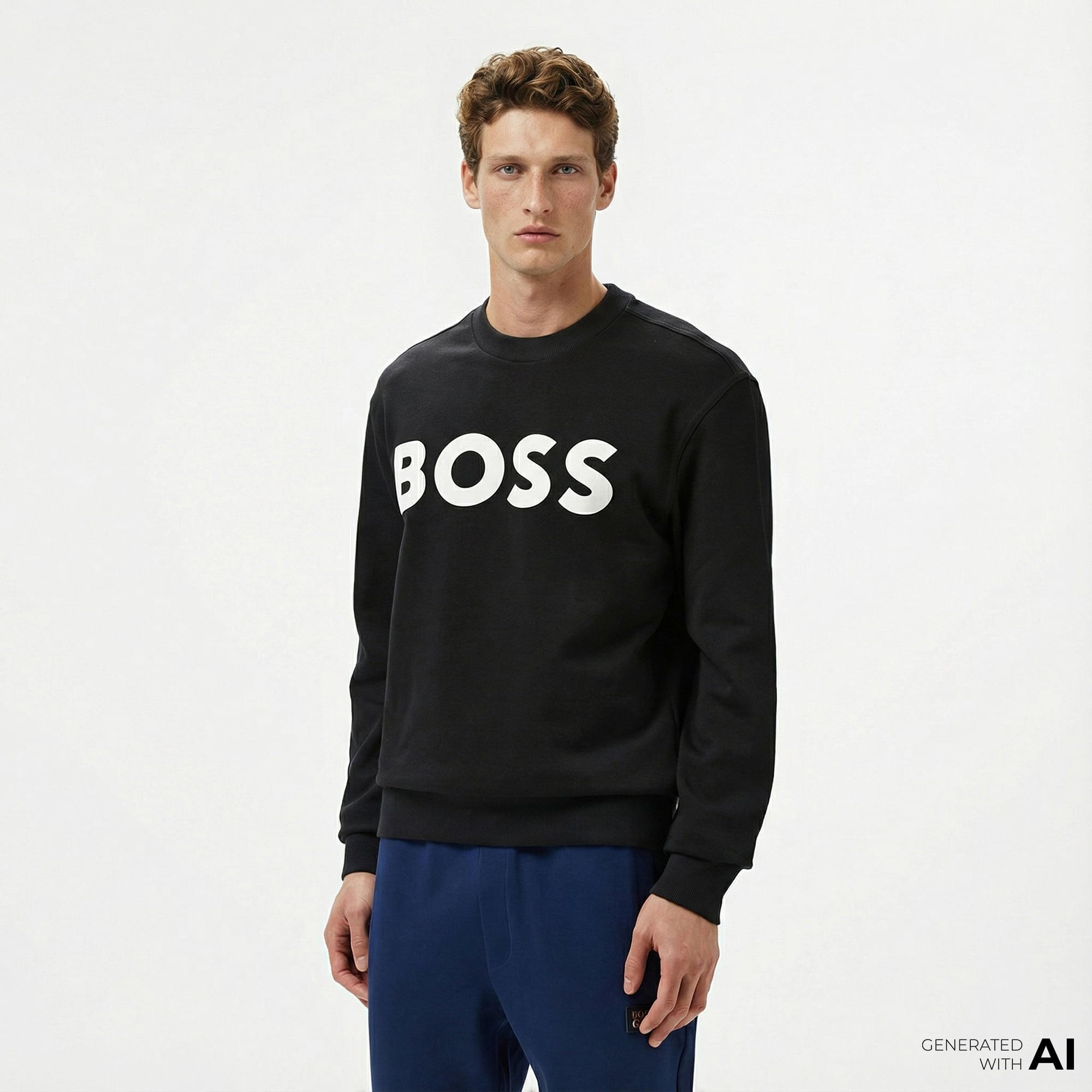  Boss Erkek Siyah Sweatshirt