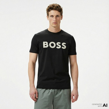  Boss Thinking Erkek Siyah T-Shirt