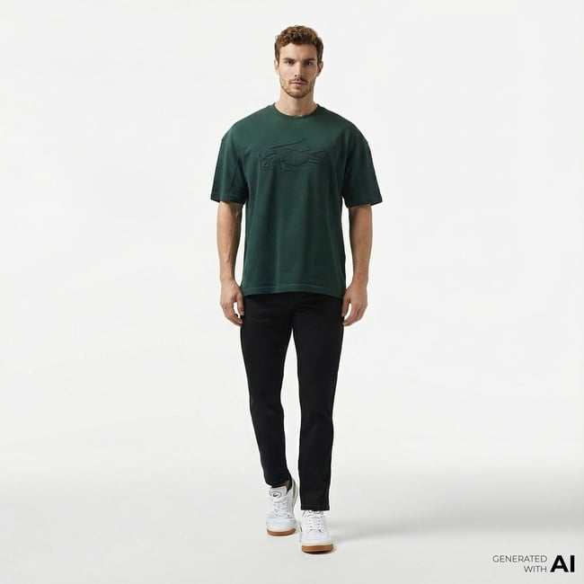  Lacoste Erkek Slim Fit Siyah Jean Pantolon