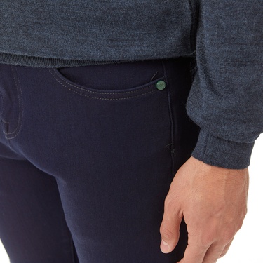  Lacoste Erkek Slim Fit Lacivert Jean Pantolon