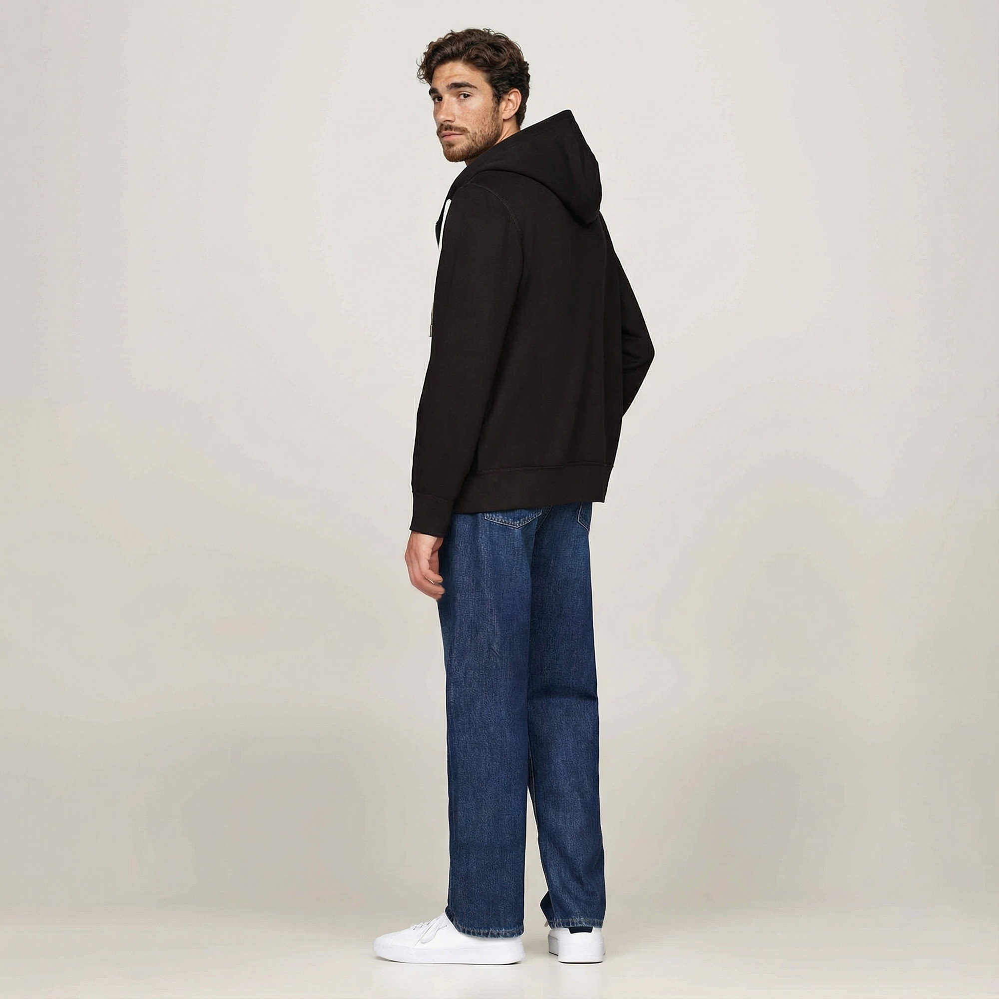 Tommy Hilfiger Erkek Siyah Hoodie