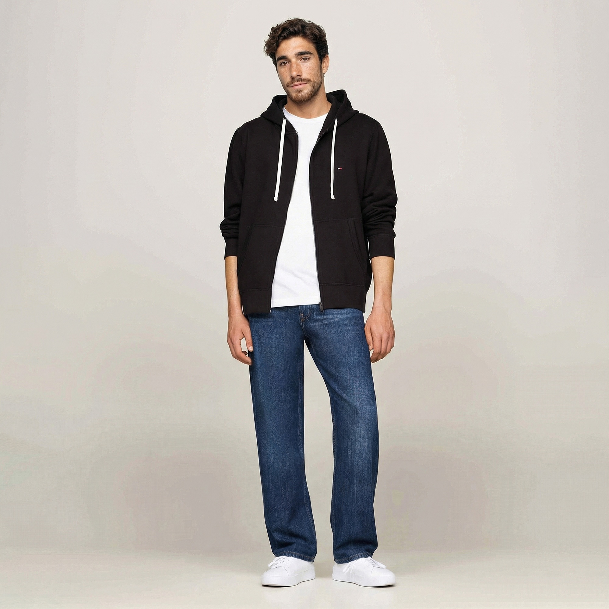 Tommy Hilfiger Erkek Siyah Hoodie