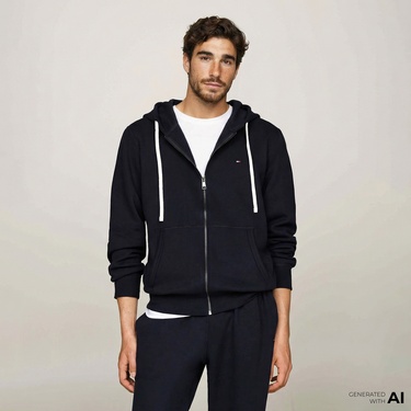  Tommy Hilfiger Erkek Lacivert Hoodie